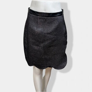 TIMO Weiland Black Metallic‎ Scalloped Mini Skirt
